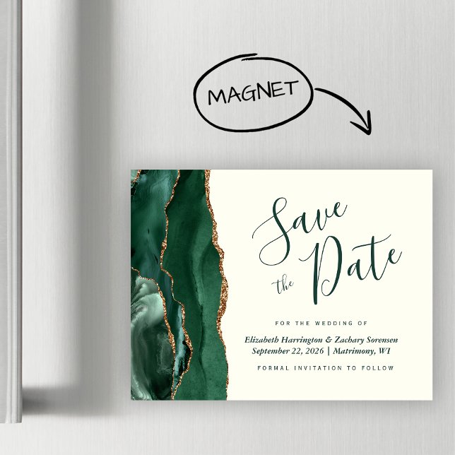 Carte magnétique de mariage à save the date en aga (Créateur téléchargé)