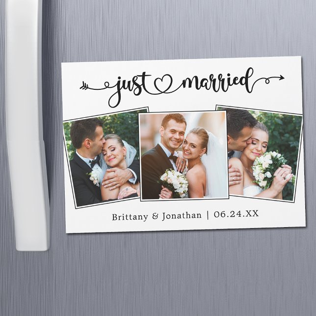 Carte magnétique de mariage avec calligraphie cœur (Customize to change your personalized text size or text style.)