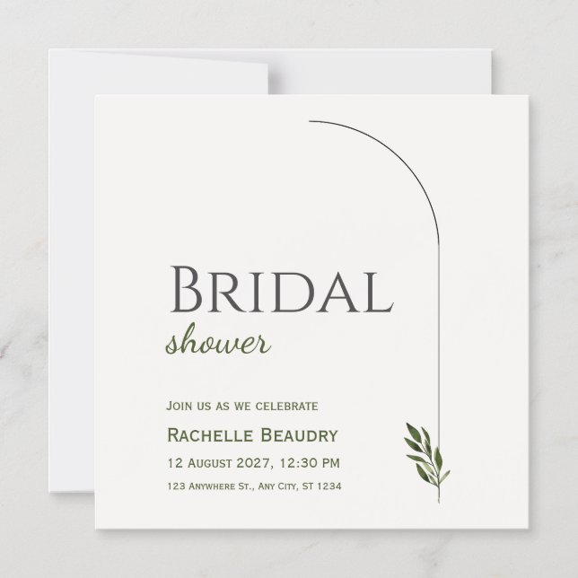 Carte magnétique de mariage florale beige noir (Recto)
