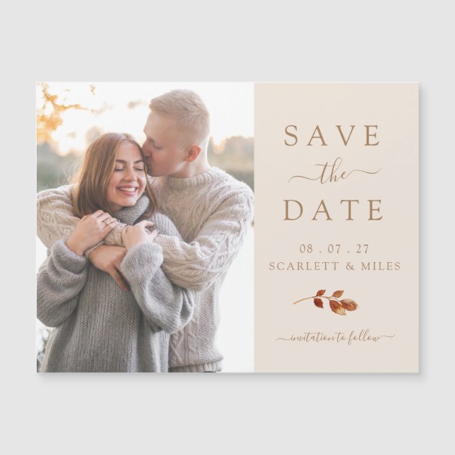 Carte magnétique de mariage pour annoncer la date  (Devant)