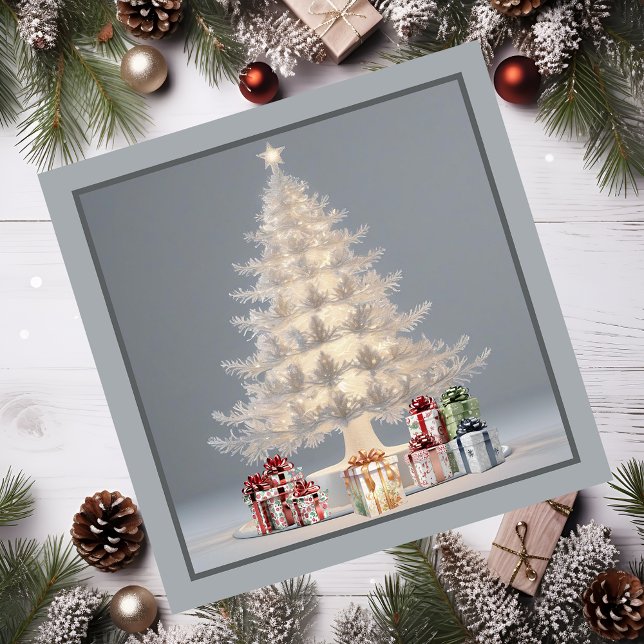 Carte magnétique de Noël blanche (Magnetic White Christmas Tree.)