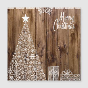 Carte magnétique de Noël en bois