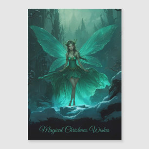 Carte magnétique de Noël Fée Verte Enchantée