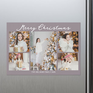 Carte magnétique de Noël Mauve Pâle Photo