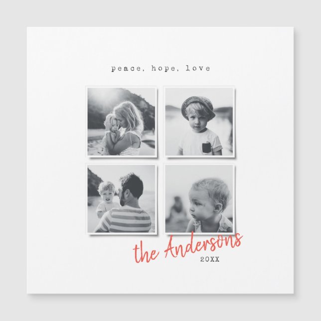 Carte magnétique de Noël minime moderne (Devant)