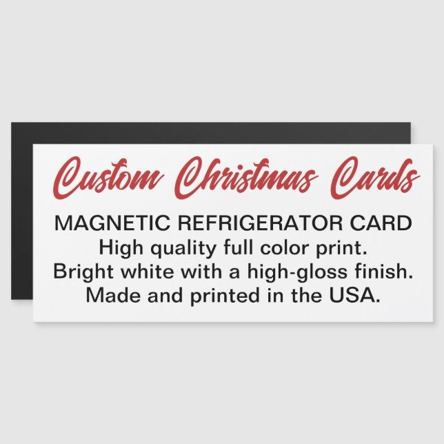 CARTE MAGNÉTIQUE DE NOËL personnalisée 4"x9" (Devant / Derrière)