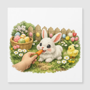Carte magnétique de nourrissage du lapin de Pâques