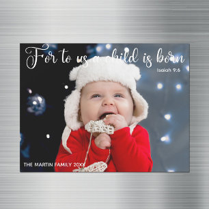Carte magnétique de photo de bébé de Noël avec ver