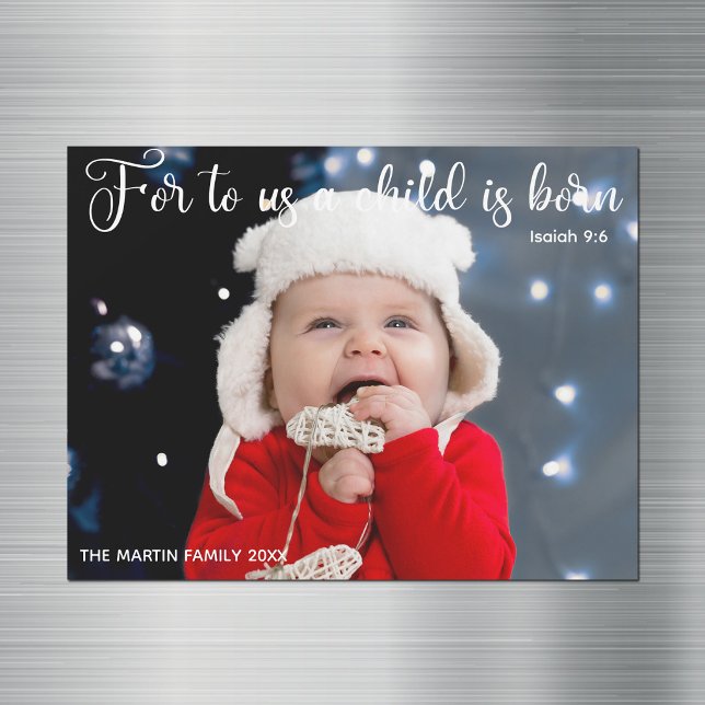 Carte magnétique de photo de bébé de Noël avec ver (Créateur téléchargé)