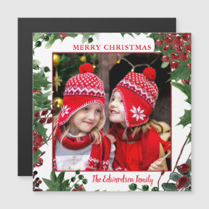 Carte magnétique de photo Rustique Joyeux Noël