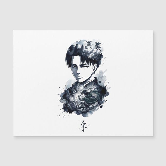 Carte magnétique de portrait de soldat à l'encre b (Devant)