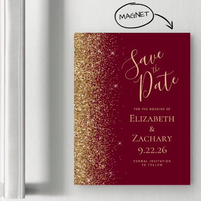 Carte magnétique de sauvegarde de date de mariage  (Créateur téléchargé)