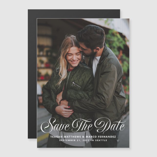 Carte magnétique de sauvegarde de mariage avec une (Devant / Derrière)