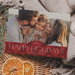 Carte magnétique de vacances photo à carreaux roug