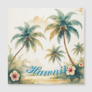Carte magnétique de voyage vintage Hawaï Honolulu