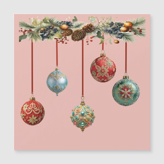 Carte magnétique des boules de Noël (Devant)