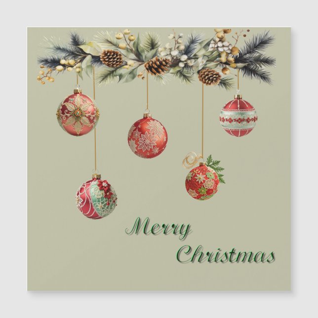Carte magnétique des boules de Noël (Devant)