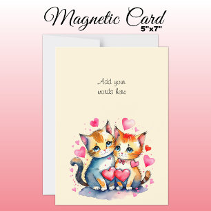 Carte magnétique des chats mignons texte personnal