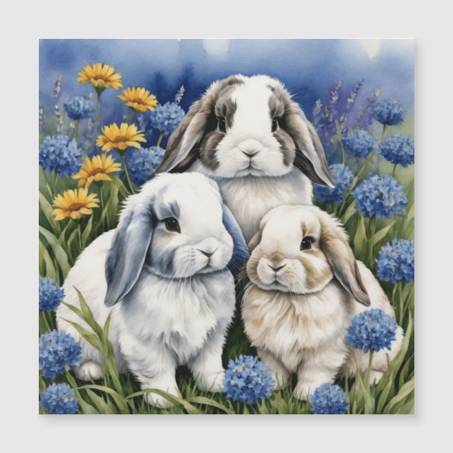 Carte magnétique des lapins de lapins de lapin à t (Devant)
