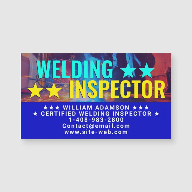 Carte magnétique d'inspecteur de soudage professio (Devant)