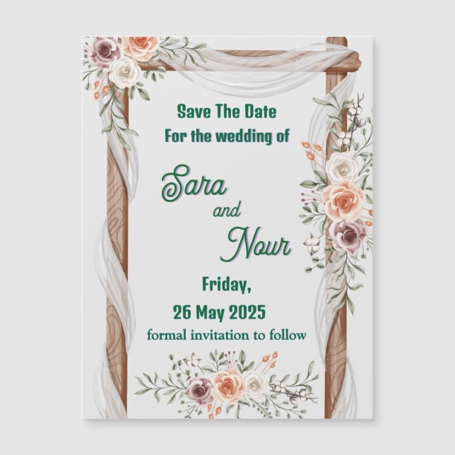 Carte magnétique d'invitation de mariage simple (Devant)