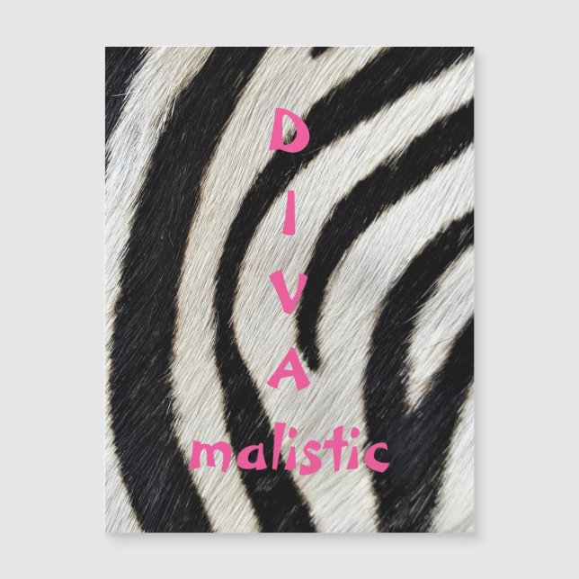 Carte magnétique DIVAmaliste Zebra (Devant)
