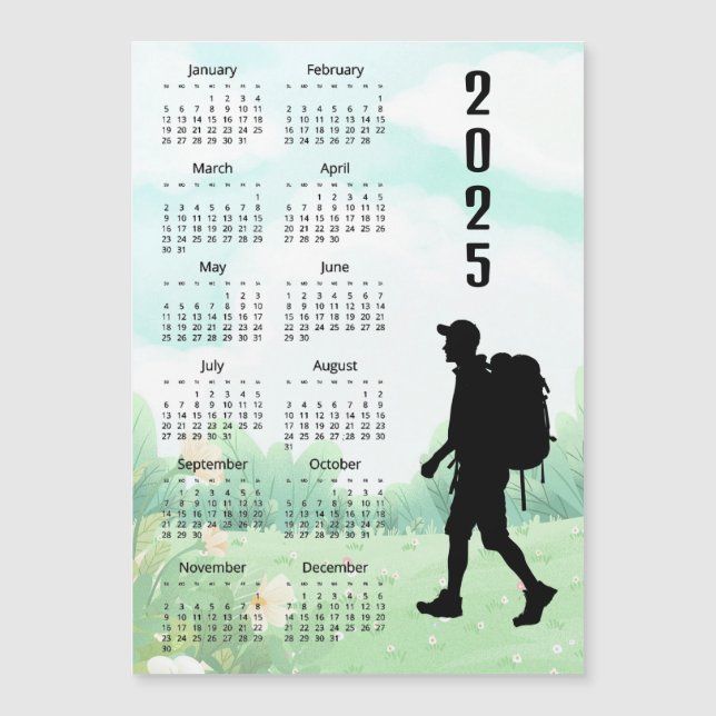 Carte magnétique du calendrier 2025 pour le déball (Devant)
