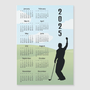 Carte magnétique du calendrier Golf Design 2025