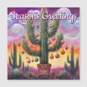 Carte magnétique du désert de Noël Saguaro Cactus