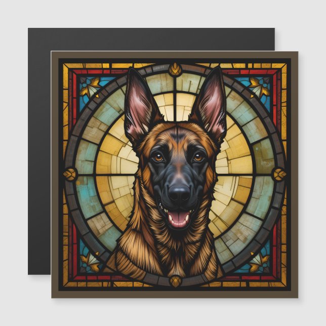Carte magnétique du Malinois belge (Devant / Derrière)