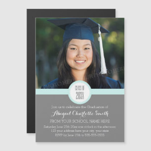 Carte magnétique du Sky Grey Modern Graduation Par