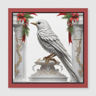 Carte magnétique encadrée pour les oiseaux de Noël