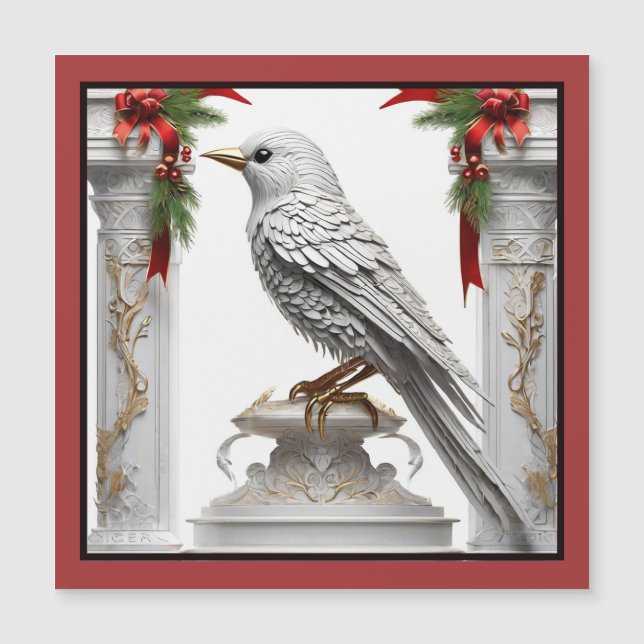 Carte magnétique encadrée pour les oiseaux de Noël (Devant)