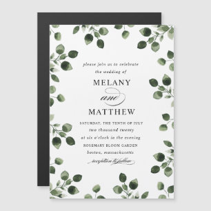 Carte magnétique faire-part de mariage Eucalyptus