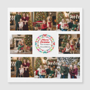 Carte magnétique familiale multi-photo Joyeux Noël