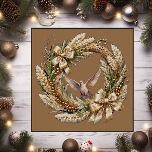 Carte magnétique Grass Christmas Wreath