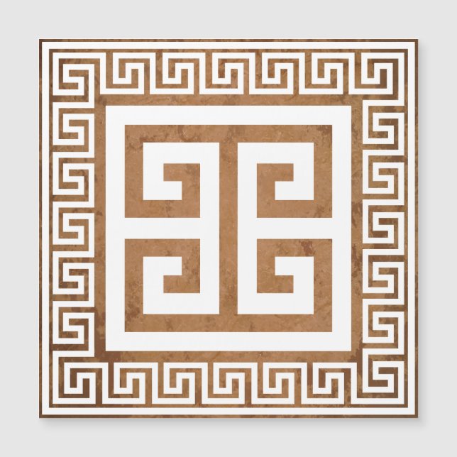 Carte magnétique grecque Motif blanc design (Devant)