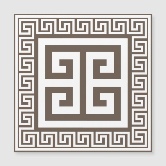 Carte magnétique grecque Motif blanc et Brown (Devant)