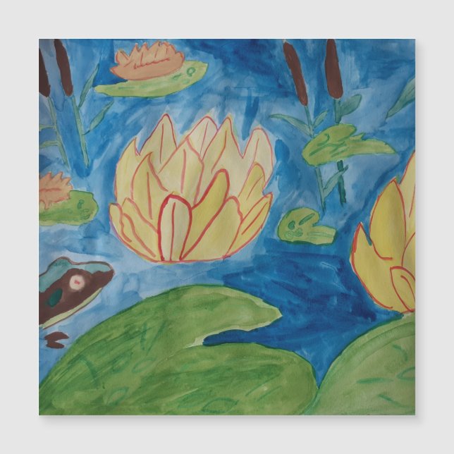 Carte magnétique grenouille et Nénuphar (Devant)