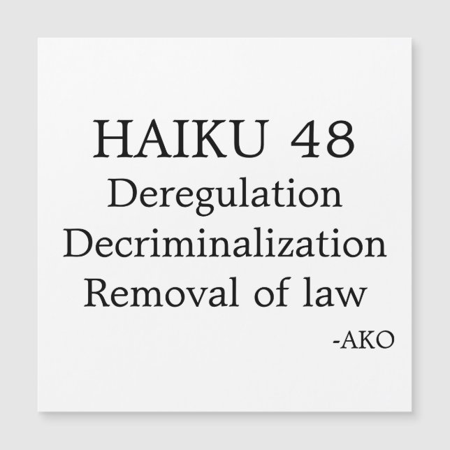 CARTE MAGNÉTIQUE HAIKU 48 (Devant)