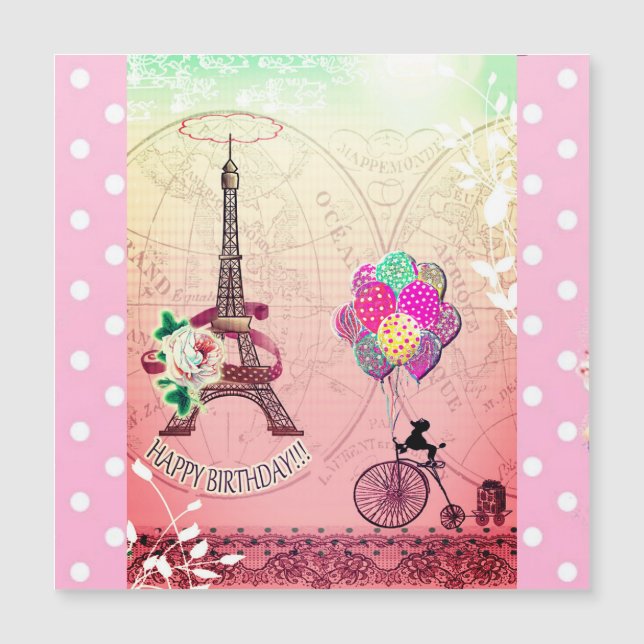 Carte magnétique inspirée de Paris (Devant)