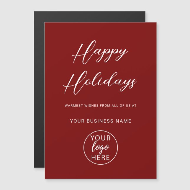 Carte Magnétique Joyeuses Fêtes Entreprise (Devant / Derrière)