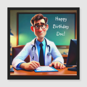 Carte magnétique Joyeux Anniversaire Doc