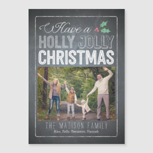 Carte magnétique légère personnalisée Holly Jolly