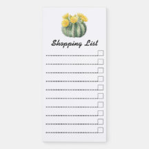 Carte magnétique Liste d'achats Aquarelle Cactus