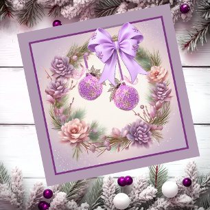 Carte magnétique Mauve Christmas Wreath