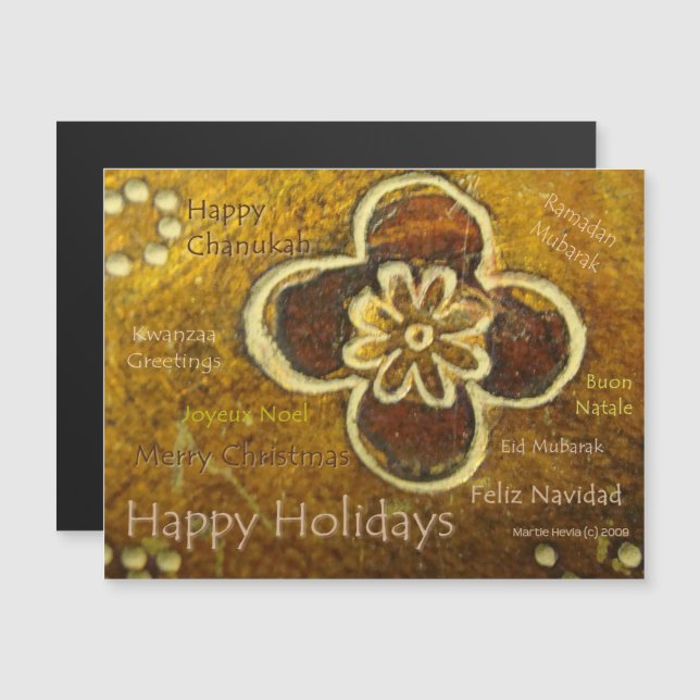 Carte magnétique mince pour joyeuses fêtes interna (Devant / Derrière)