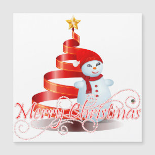 Carte magnétique mince Snowman de Noël