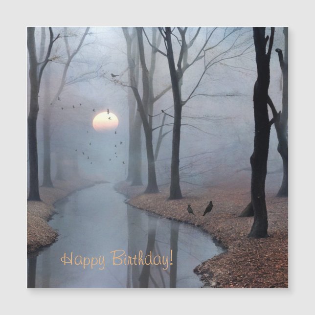 Carte magnétique Misty Morning Anniversaire (Devant)