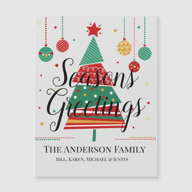 Carte magnétique personnalisable Retro Christmas T (Devant)